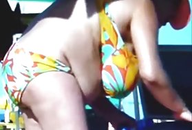 Rusija sisate stariji bake na plaži! na fan! zrela